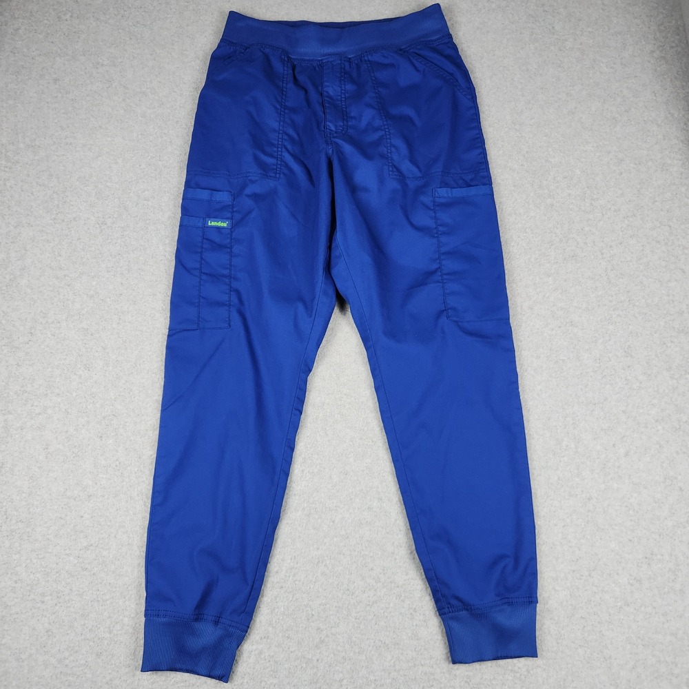 Landau ProFlex Scrub Pants Mens M Blue Stretch Modern Wrinkle & Fade Resistant